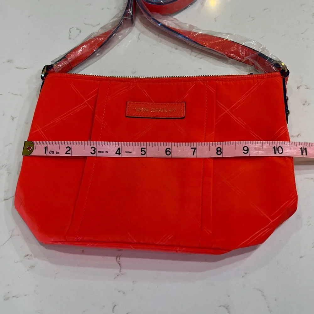 Vera Bradley Preppy Poly Bright Orange Crossbody Bag NWOT - Picture 9 of 11